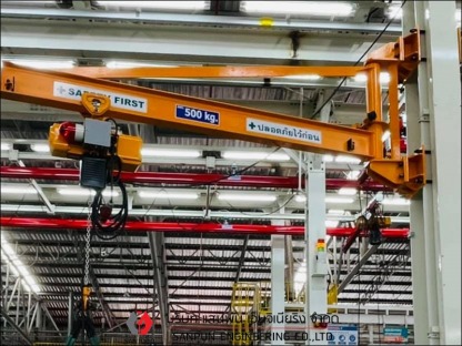 Jib crane 500kg.  - ออกแบบติดตั้งเครนโรงงาน