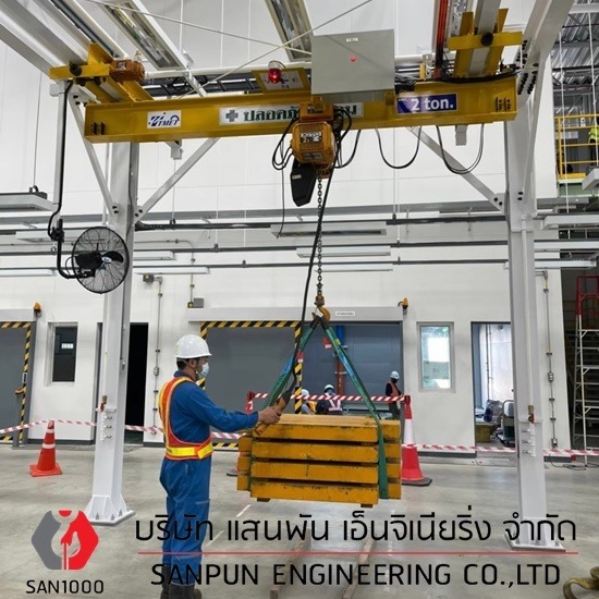 เครนเหนือศีรษะแขวนวิ่งใต้ราง - บริษัท แสนพัน เอ็นจิเนียริ่ง จำกัด - เครนเหนือศีรษะแขวนวิ่งใต้ราง  Lowhead crane 